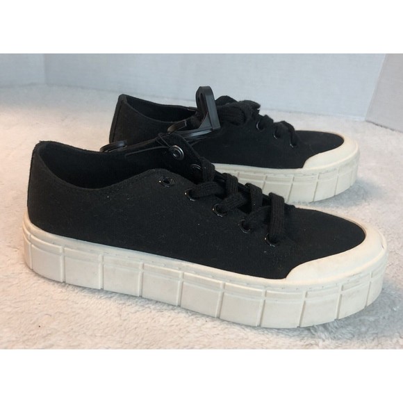 🌻3for$25 No Boundaries Low Chunky Lug Sneakers Wmns Sz 7 Black Fashion Slip-Ons - Picture 6 of 10